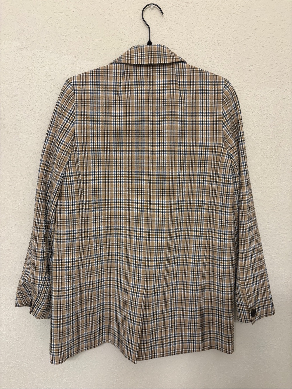 Madewell Tan Plaid Double-Breasted Blazer - Picture 2 of 7